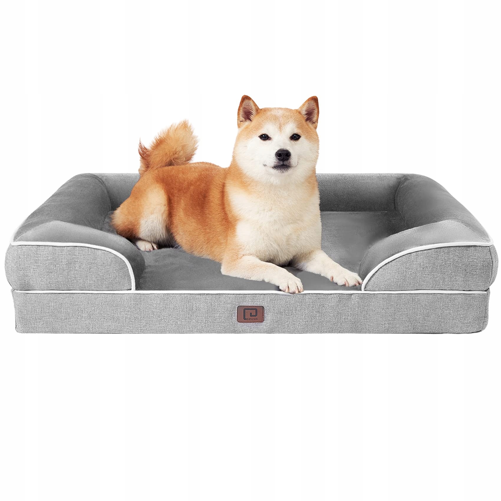 legowisko dla psa Eheyciga ortopedyczne szare 90x70x15 cm