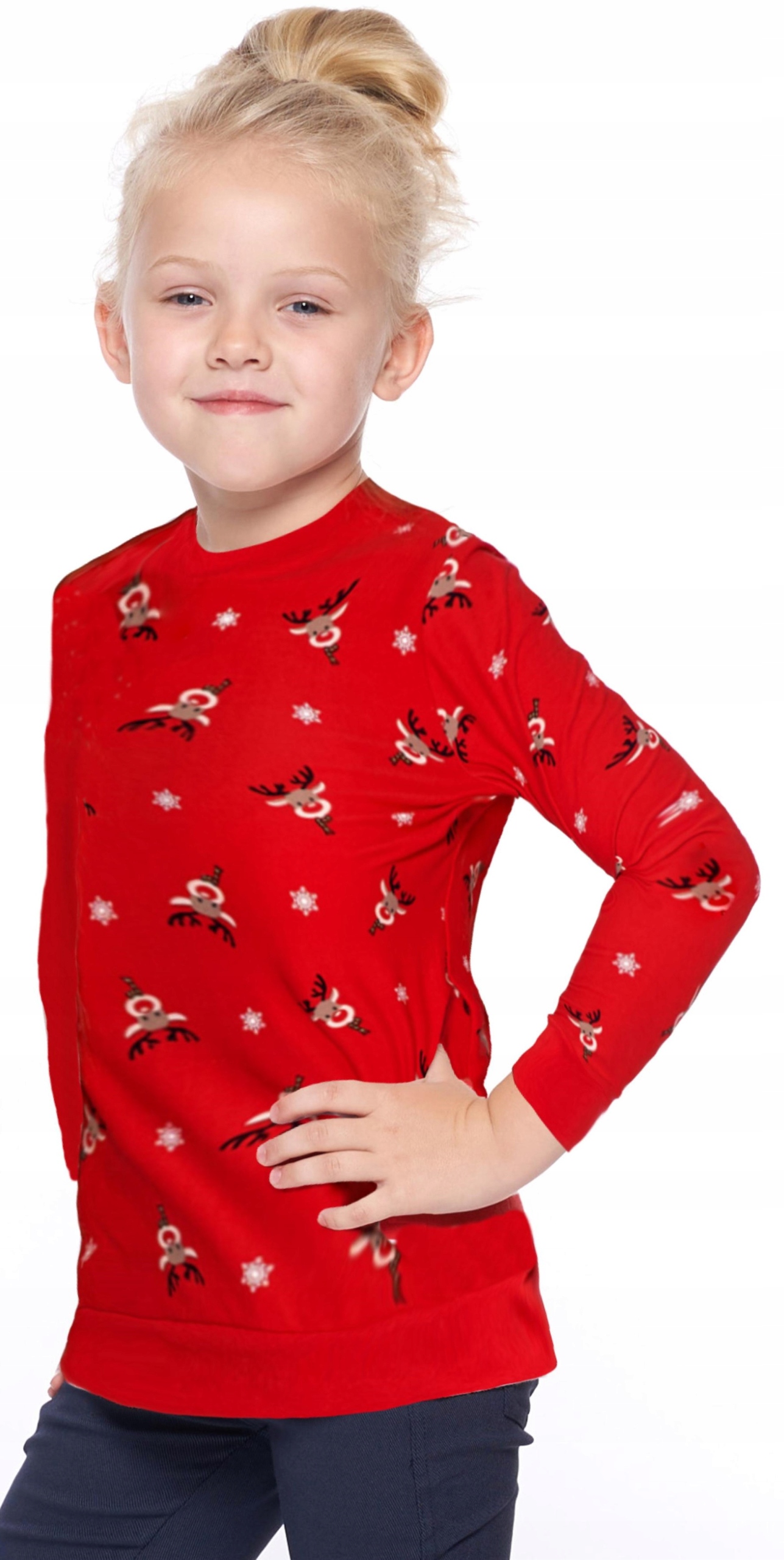 

Bluza świąteczna czerwona w renifery r.158/164