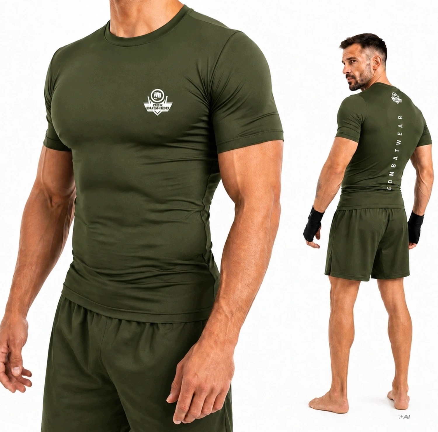 Koszulka treningowa Rashguard męski zielony Combatwear Dbx Bushido XL