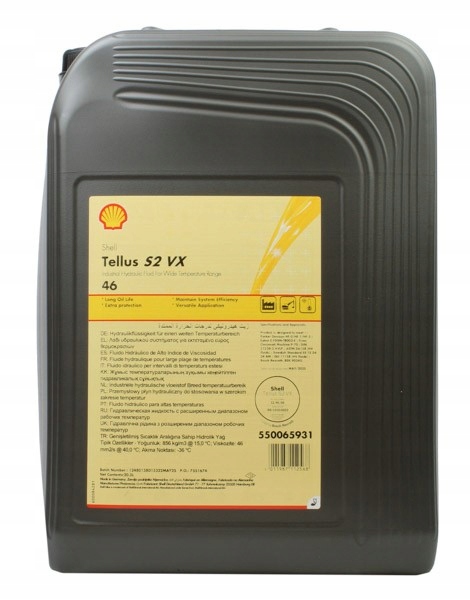 Olej Shell Tellus S2 VX 46 20 L Jerry Can Hydraulický