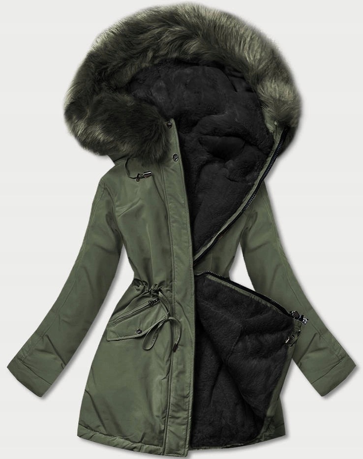 Bunda 2V1 Na Medvídku W610 Khaki/černá XXL (44)
