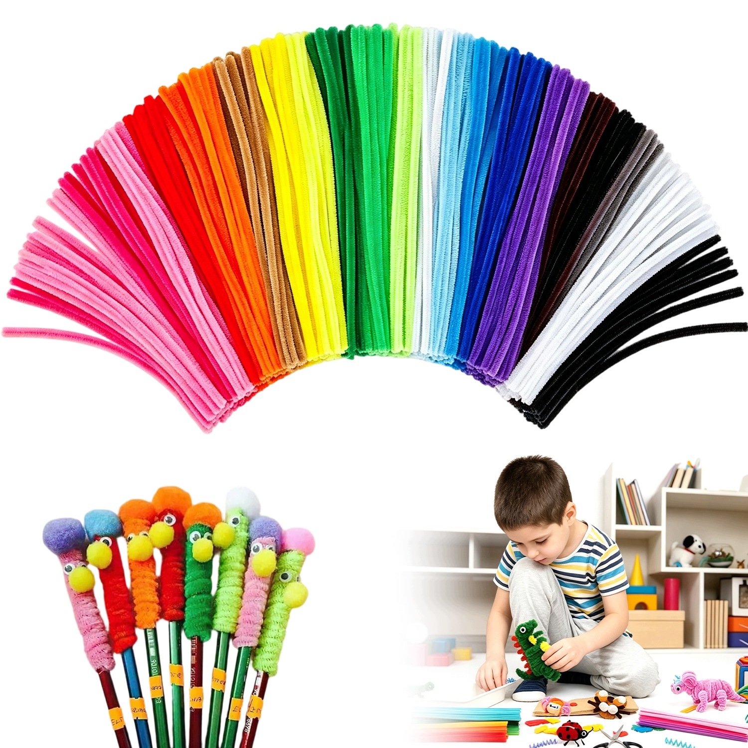 Kreativní Drátky Floristické Sada 1200 Zelená Fialová Modrá Vytěráky