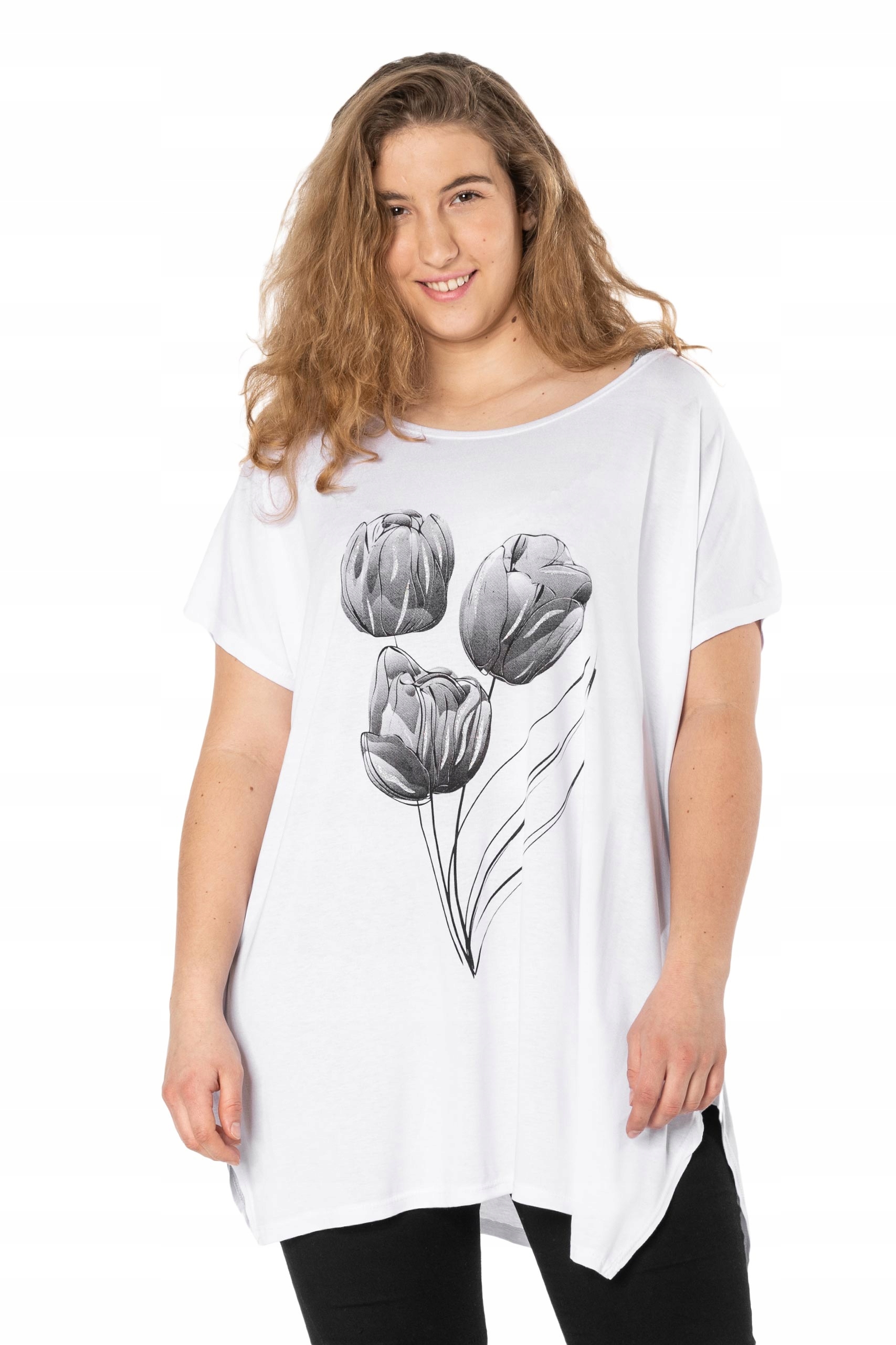 

Duża Długa Bluzka Damska Tunika Oversize Top 653-5