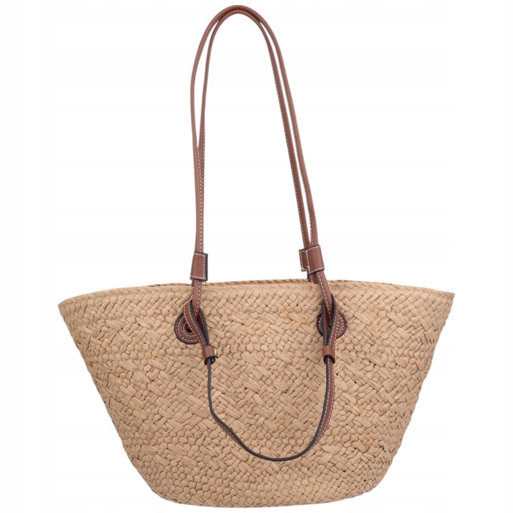 Torebka damska shopper na ramię słomiana lato shopperki pojemne torebki