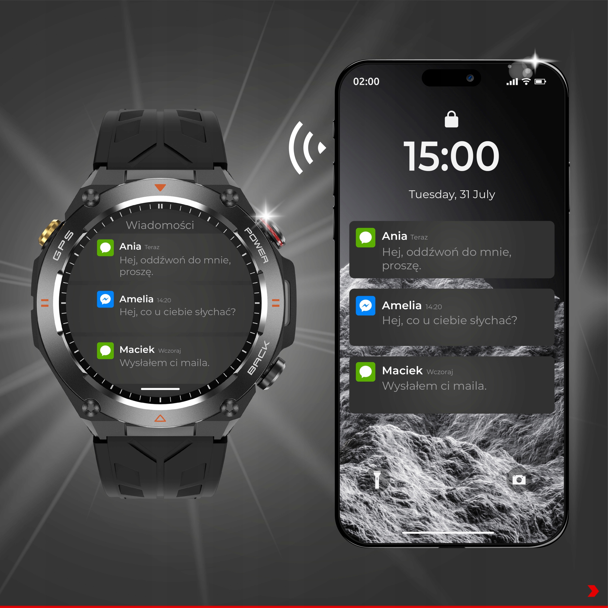 SMARTWATCH Zegarek GPS 650MAH ROZMOWY BAROMETR KOMPAS CIŚNIENIOMIERZ PL Mechanizm automatyczny