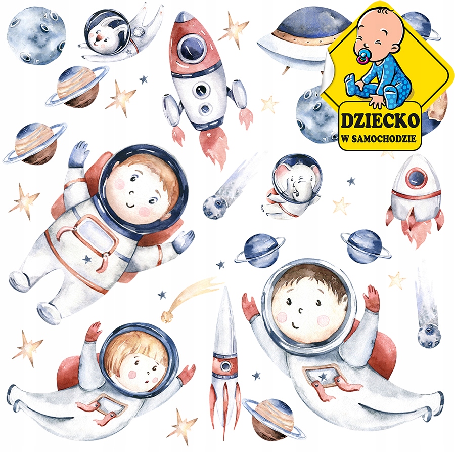 

XL Naklejki na ściany Pastelowy Astronauta 57x85