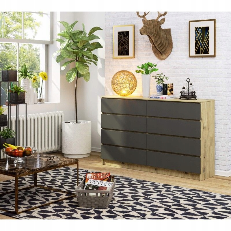 KOMODA aż 8 SZUFLAD GŁĘBOKA 160cm *WYSOKA JAKOŚĆ* Głębokość mebla 40 cm