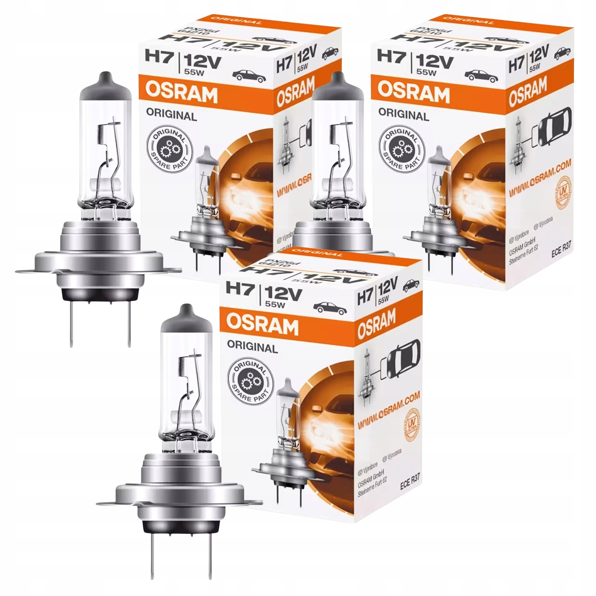 Żarówka H7 12V 55W Osram Classic x3