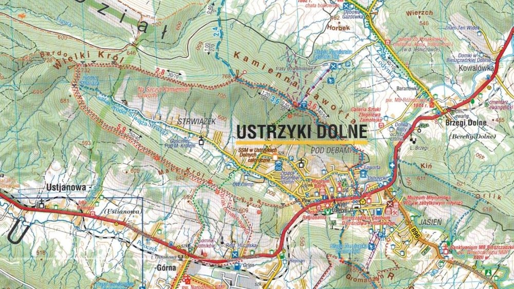 BIESZCZADY 2024 MAPA LAMINOWANA TURYSTYCZNA COMPASS Typ publikacji mapa turystyczna