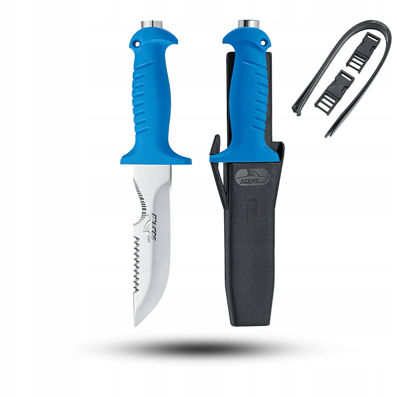 Nůž potápěčský Squalo 14 Mr Mac Coltellerie Pouzdro Pásky Blue SQL14MR.B