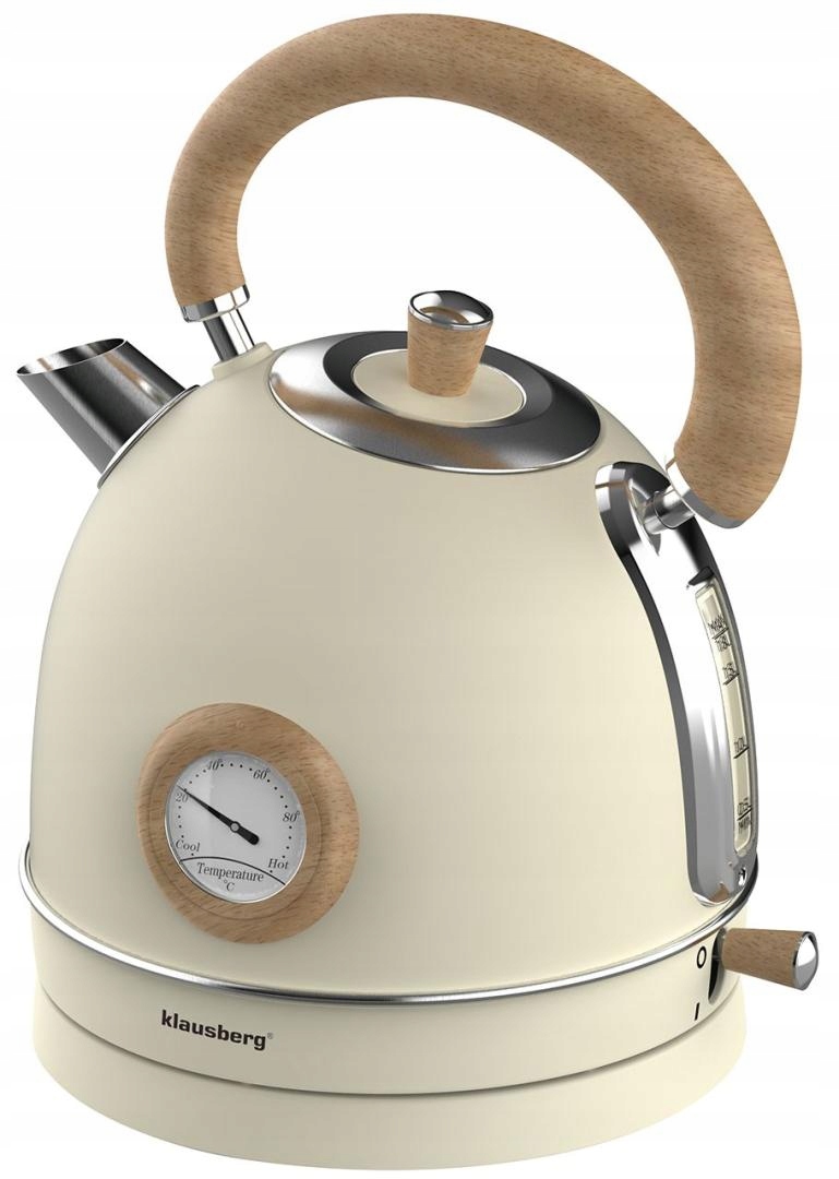 Rychlovarná konvice s teploměrem nerezová ocel elegantní béžová 1,8 l
