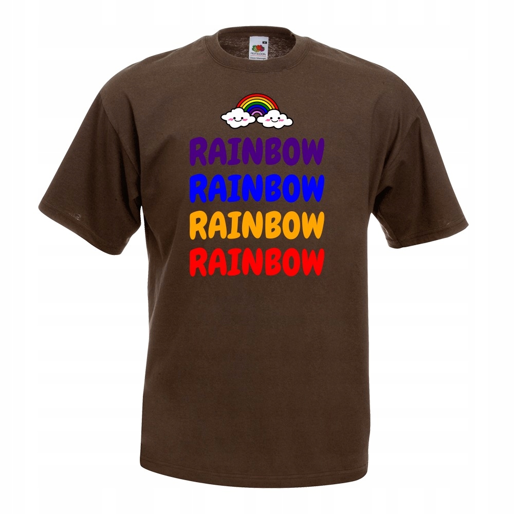 

Koszulka rainbow tęcza chmurki XL brązowa