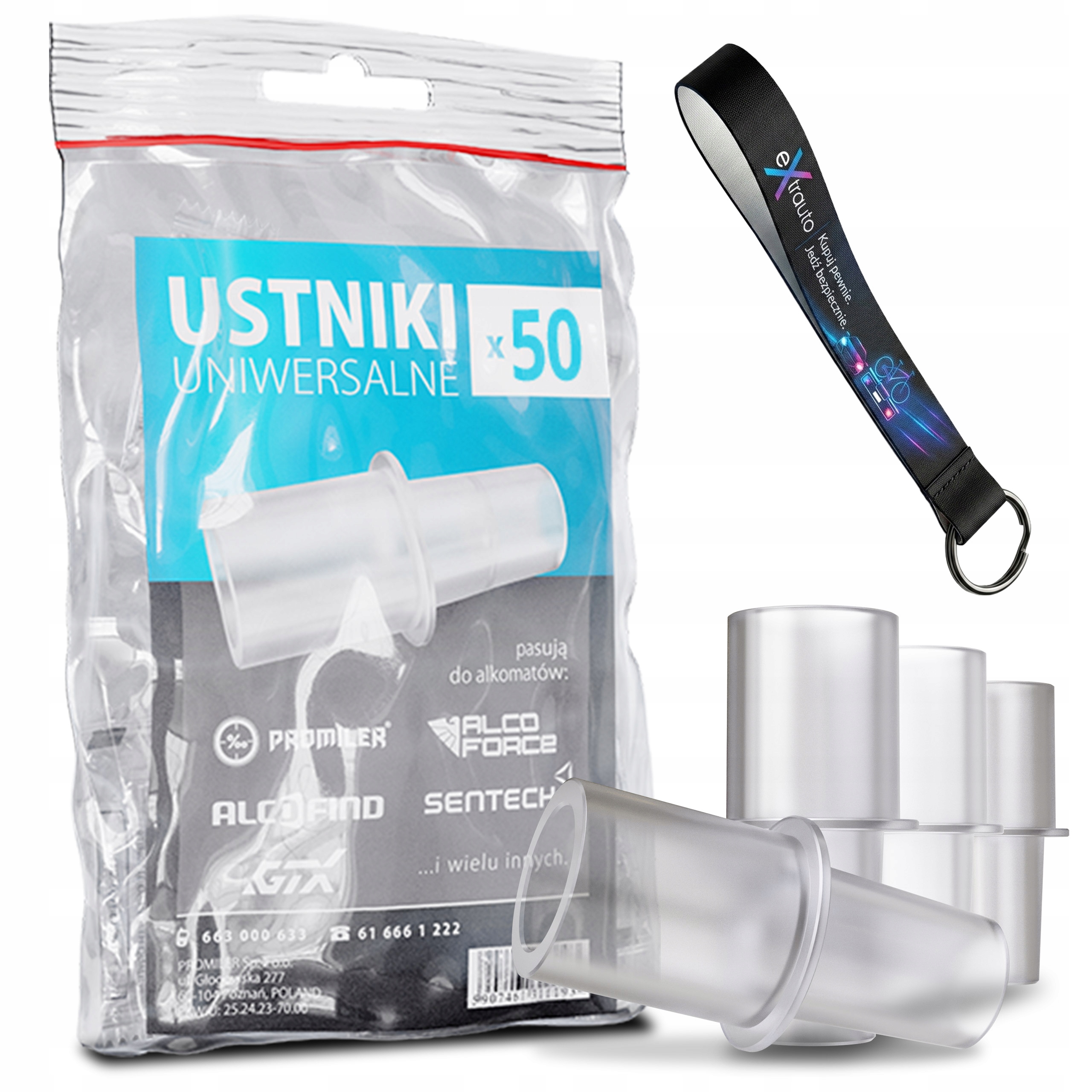 Ustniki Do Alkomatu AL8000 Plus iSOBER 30 Pro X-5 Plus AL9000 50szt Smycz