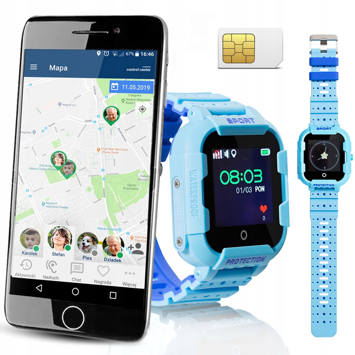 

Wodoszczelny Smartwatch Dla Dzieci Calmean Sport