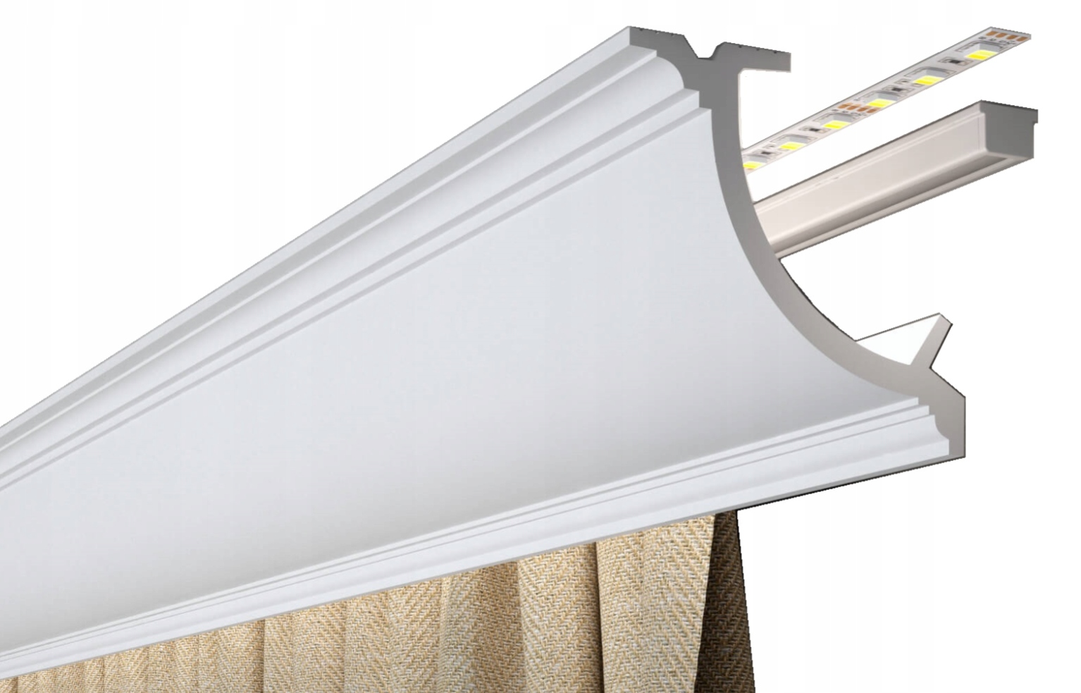 Maskownica Karnisza pod Led - NOWOŚĆ - QL027 11 cm