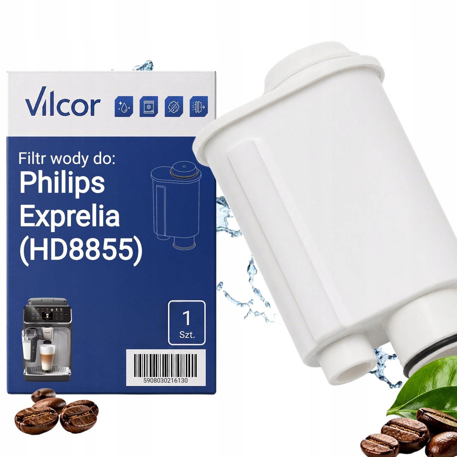 Filtr Do Ekspresu Philips Exprelia (HD8855) Ciśnieniowy, Wydajny, Wody