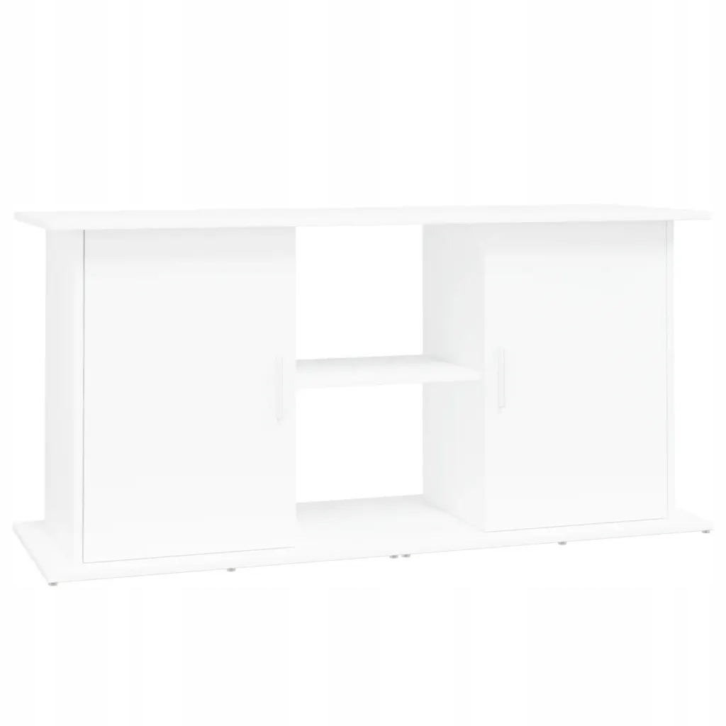 Stojan pod akvárium se skříňkou, dřevěný, bílý, 121x41x58 cm