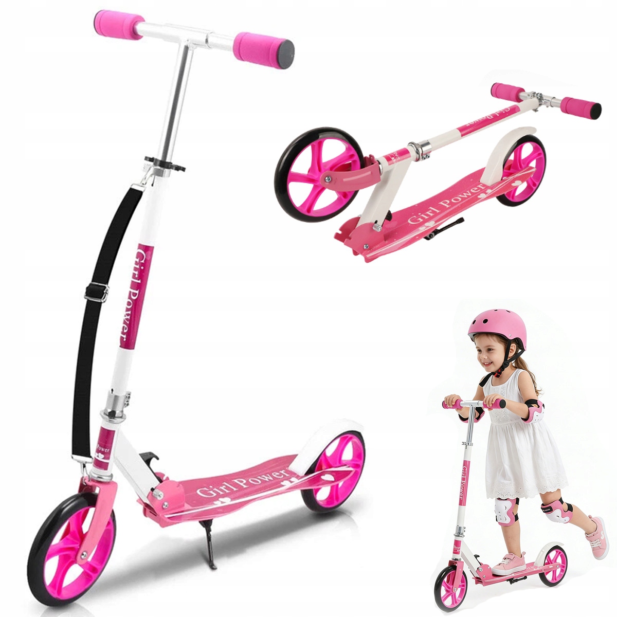 Hulajnoga Miejska Dwukołowa Dla Dzieci Regulacja Wysokości Składana Lekka