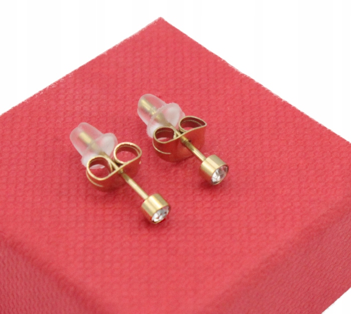 

Kolczyki Złote Zirconia 4 mm Stal Chirurgiczna