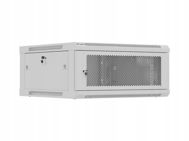Lanberg Szafa wisząca rack 19" 4U 600x600 szara, drzwi perforowane, zamek