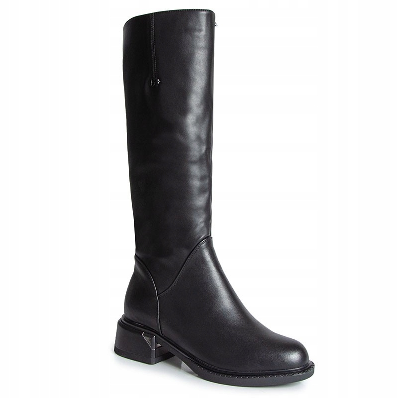 Barski CR52-110 Černé Kožené Kozačky Kozačky D&a 37