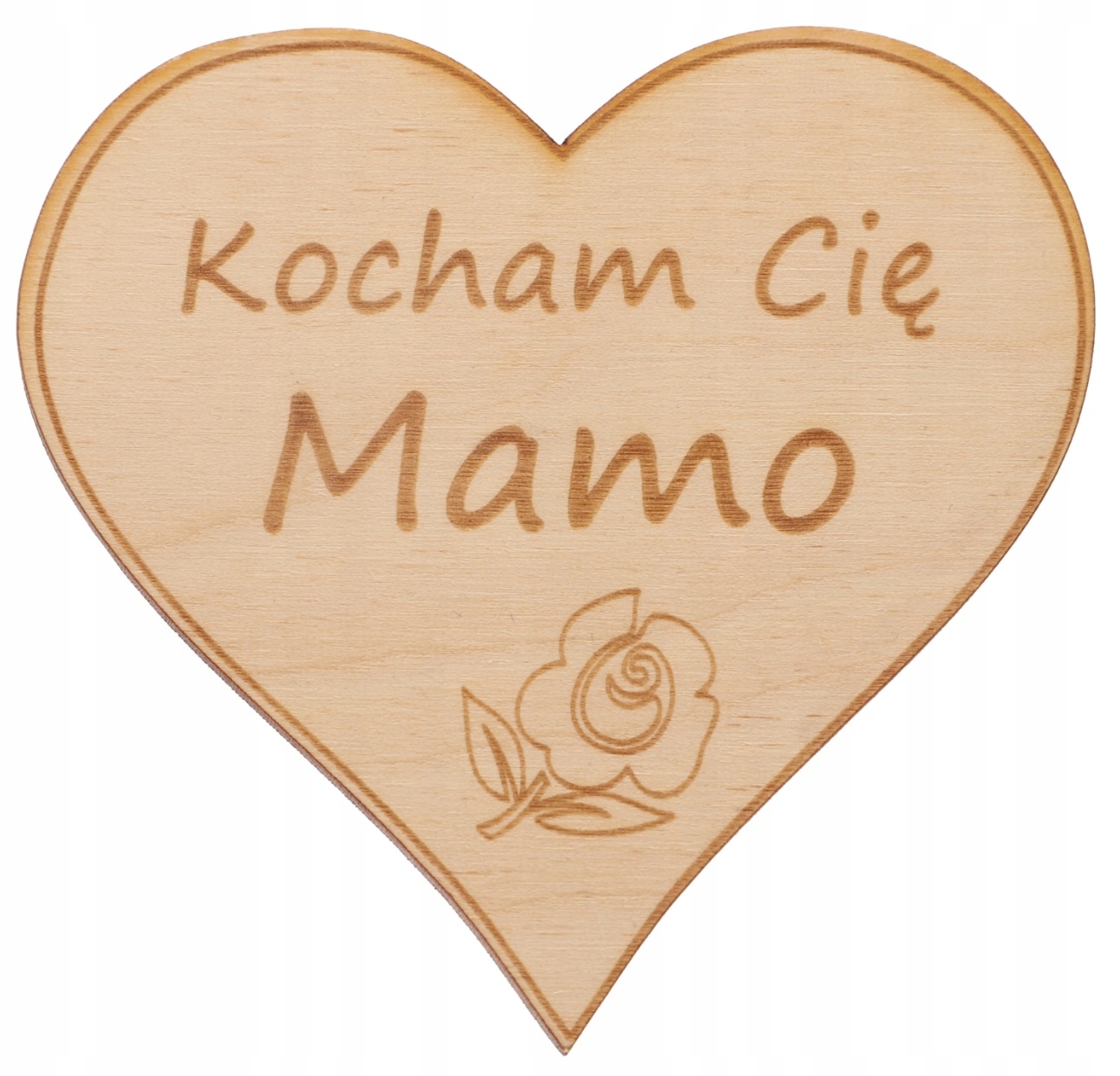

Drewniany magnes dla mamy serce Kocham Cię mamo