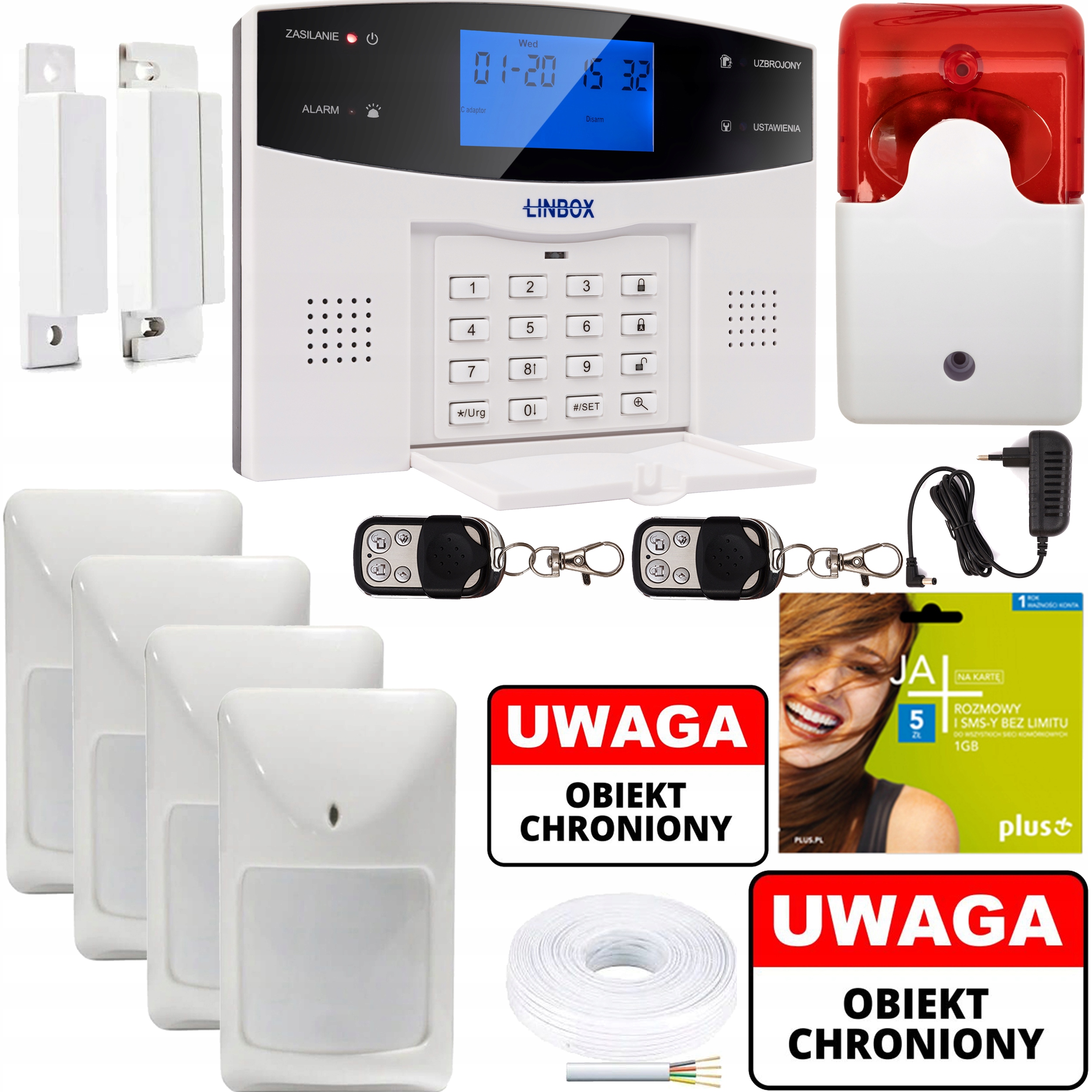 PRZEWODOWY ALARM GUARD 1 SENIOR LCD GSM WIFI TUYA
