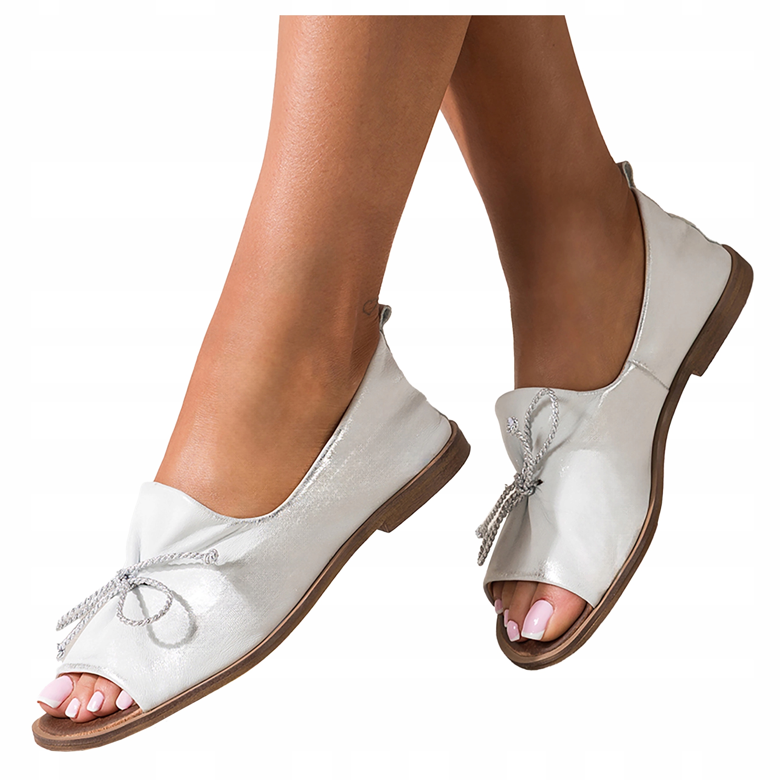 Dámské kožené Sandály ploché, pohodlné, Polský výrobek, velikost 38