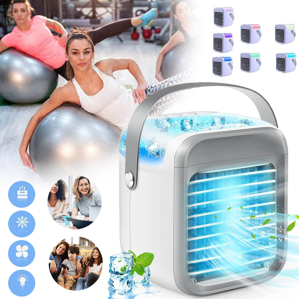 Przenośny Klimatyzator 4 W 1 Mini Klimatyzator Z 7 Kolorami Led, Wentylator