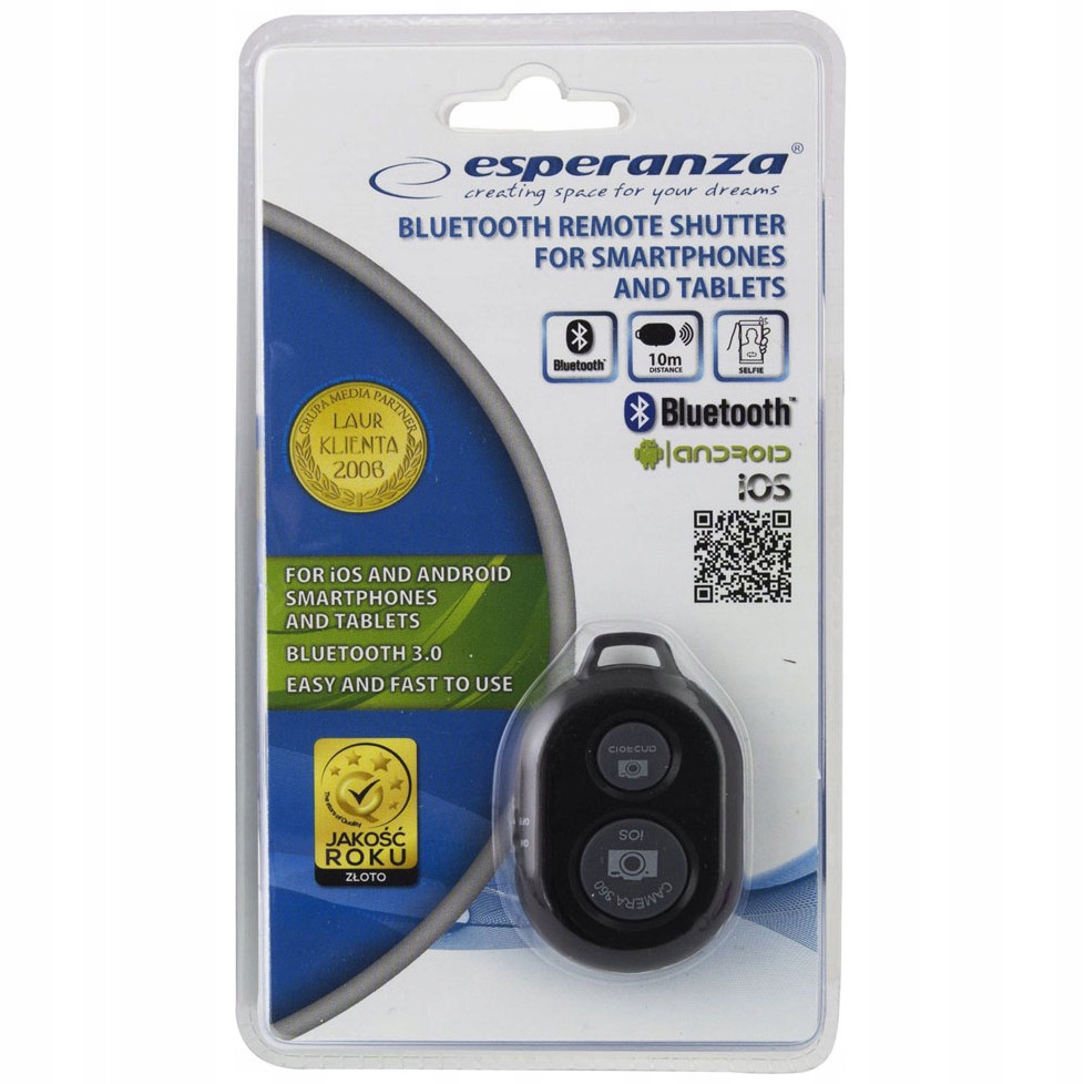 Pilot BLUETOOTH wyzwalacz zdjęć SELFIE ANDROID iOS Marka Esperanza