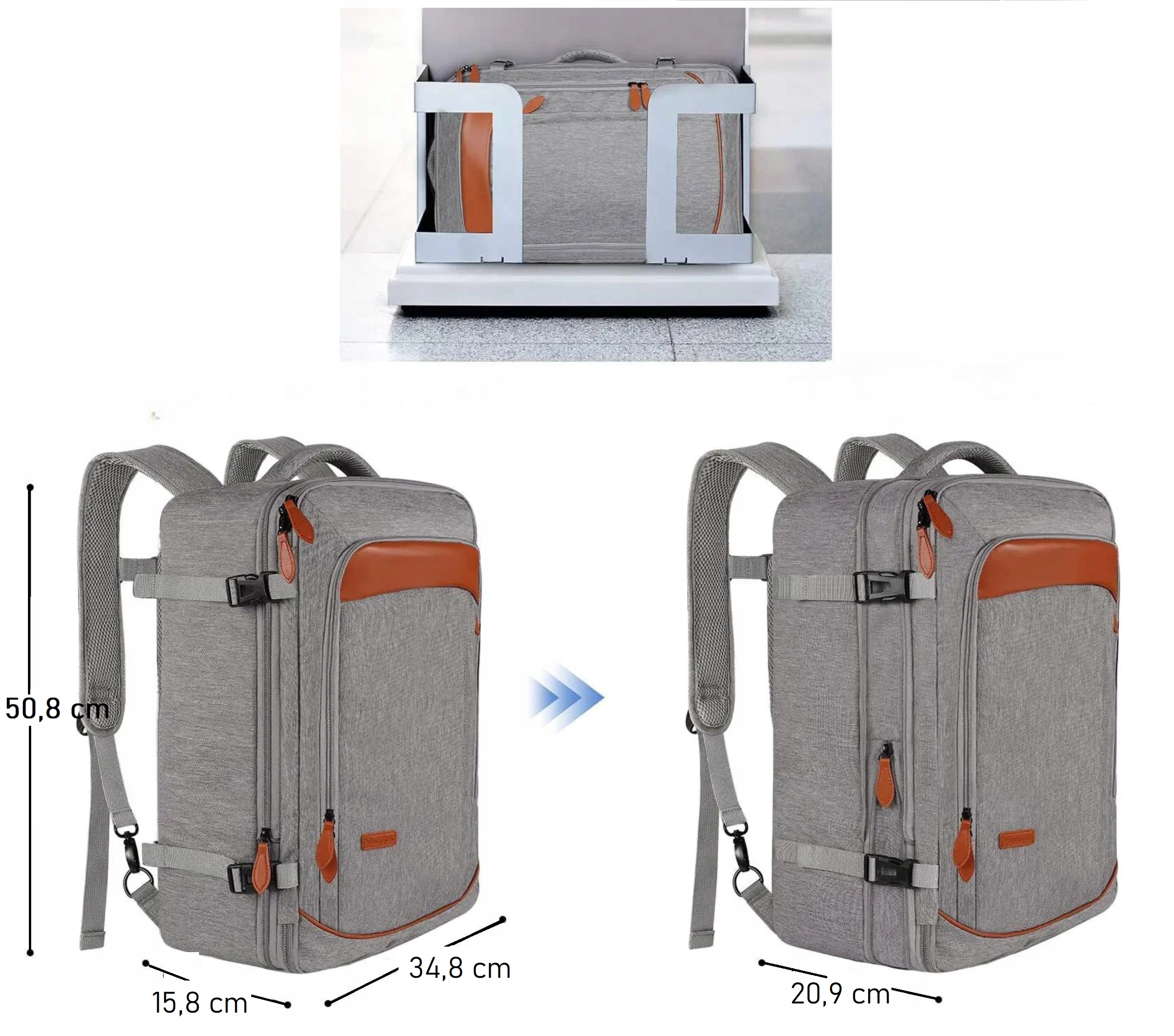 PLECAK PODRÓŻNY DO SAMOLOTU PODRĘCZNY RYANAIR ORGANIZERY GRATIS ZAWIESZKA Marka inna