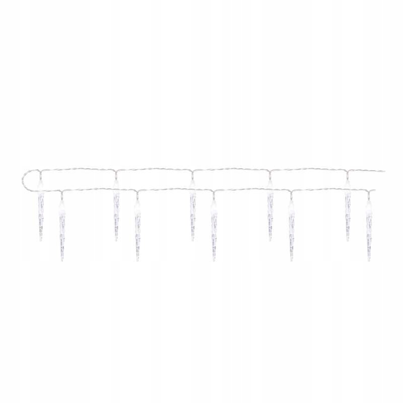 

Lampki świąteczne sople 10LED 1,35m zimna biel