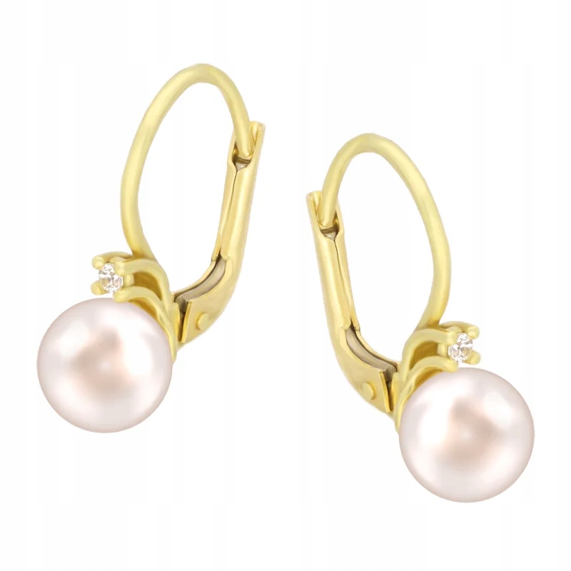 náušnice elegantní s perlami a zirkony dárek 2.65 g