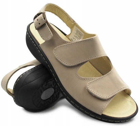 Dámské sandály na široké nohy na léto se suchým zipem dr brinkmann 710183-08 42