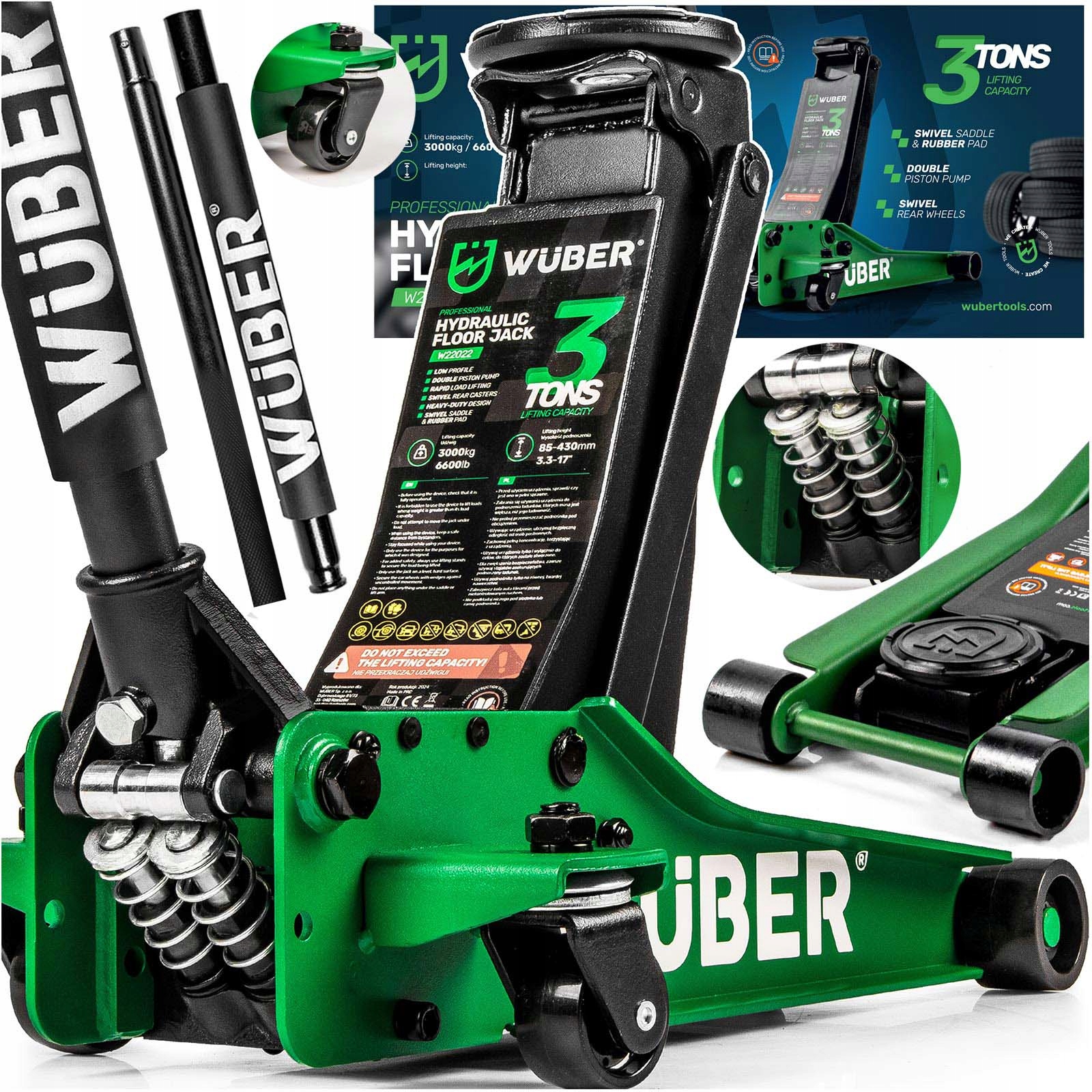 Hever Zvedák Frog, 3TUNOVÝ Rozsah 85–430 MM, 3T