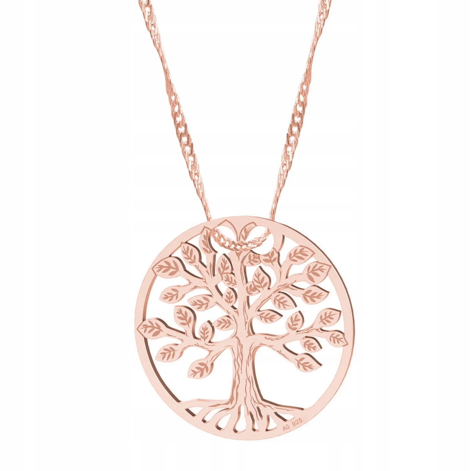 Náhrdelník Pozlacený 925 Strom života Strom štěstí Genealogické listy