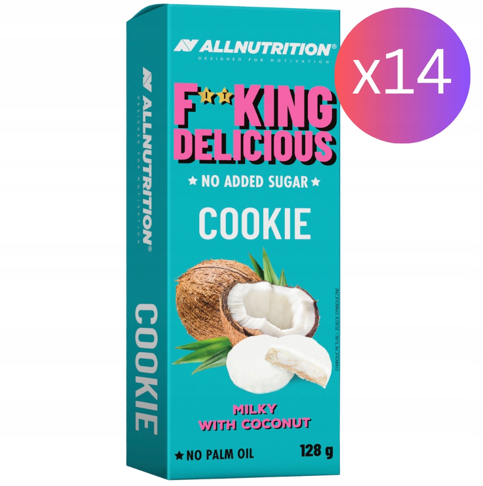 Allnutrition Fitking Cookie Milky With Coconut 128g x14 Zestaw Ciastka