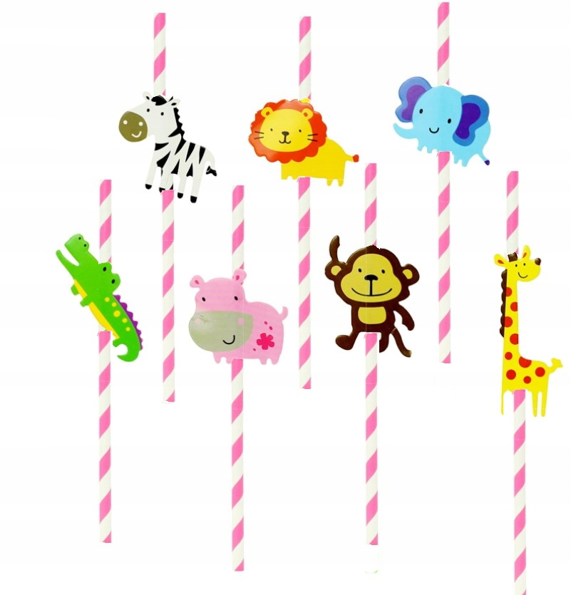 Słomki BIO RURKI papierowe roczek zwierzątka zoo