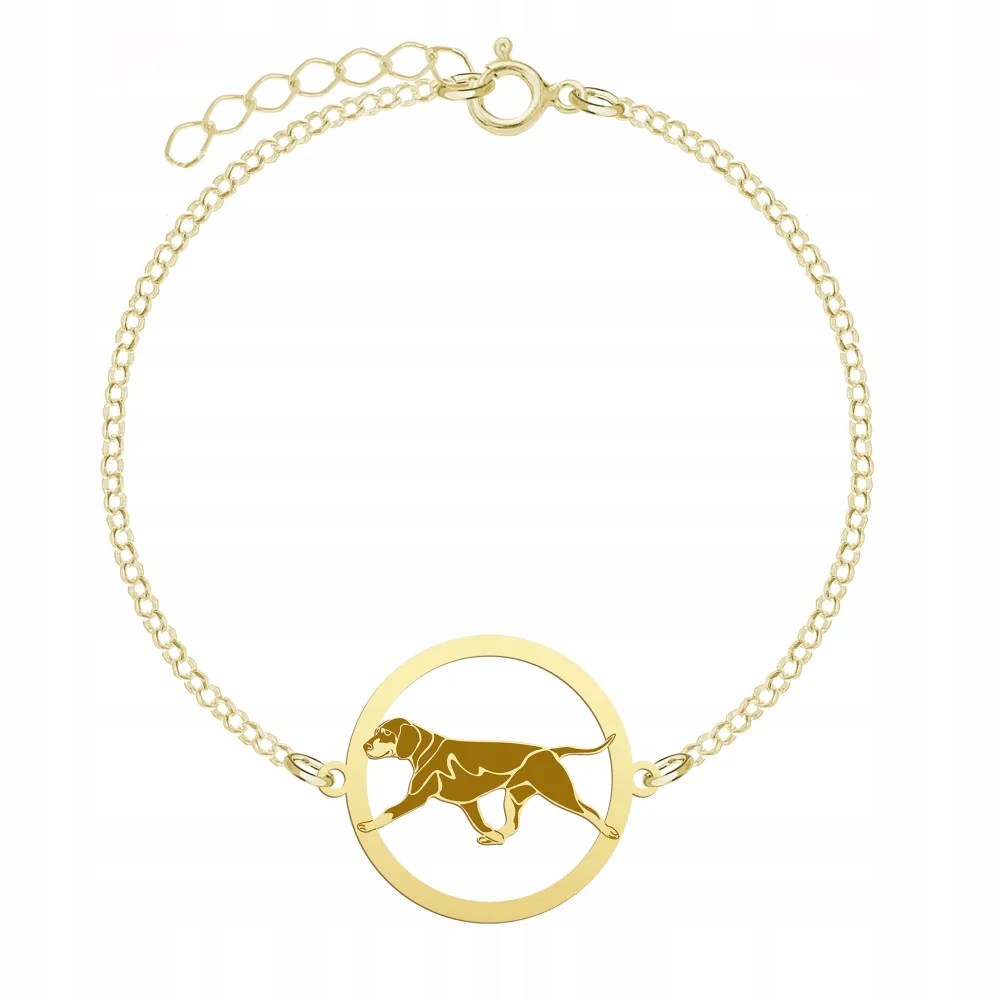 Zlatý náramek se psem Slovenský Kopov 925 Žena Dárek Gravírování Bonus