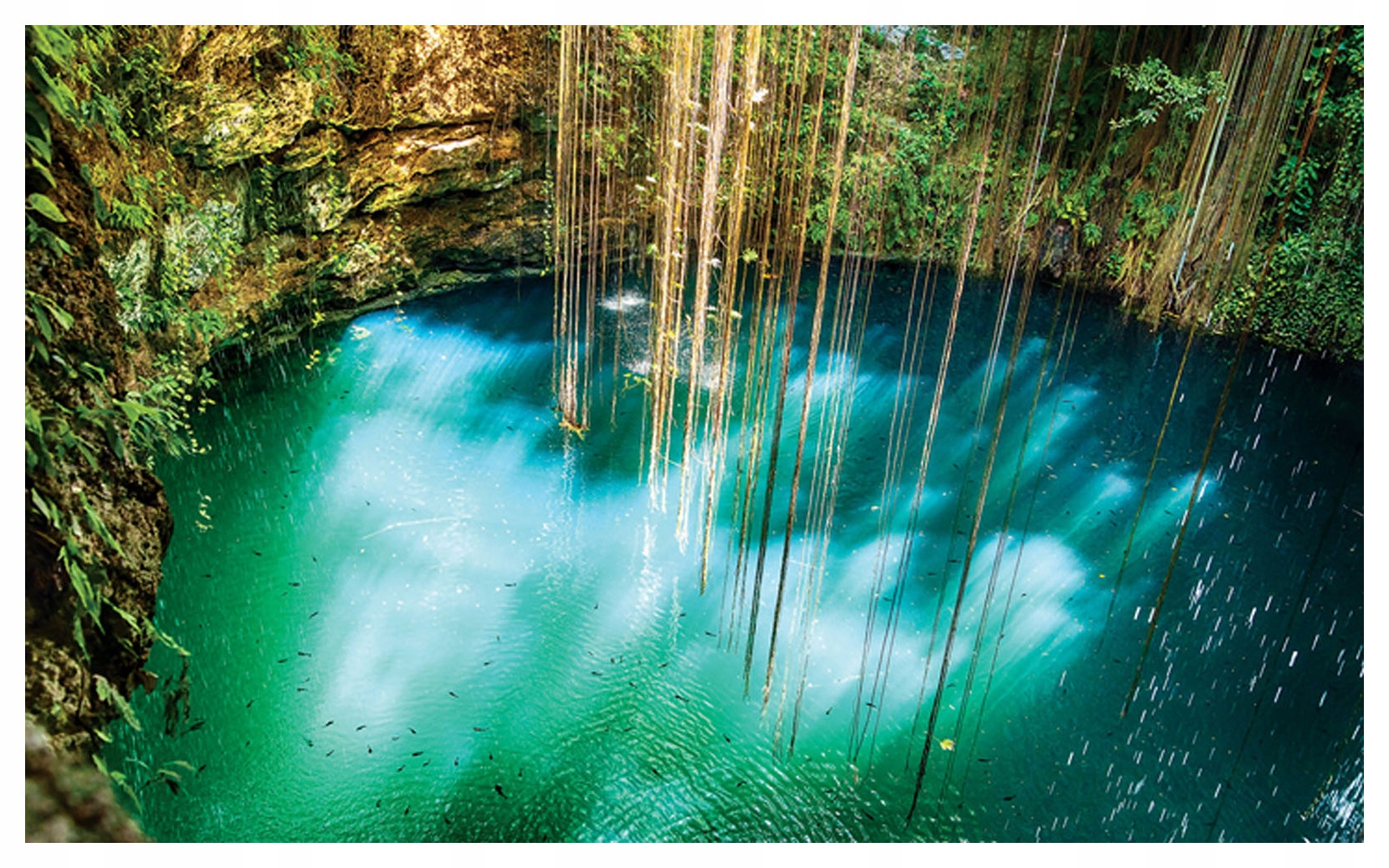 Vliesová fototapeta Cenote Podzemný raj Voda a slnko 368x254 lepidlo