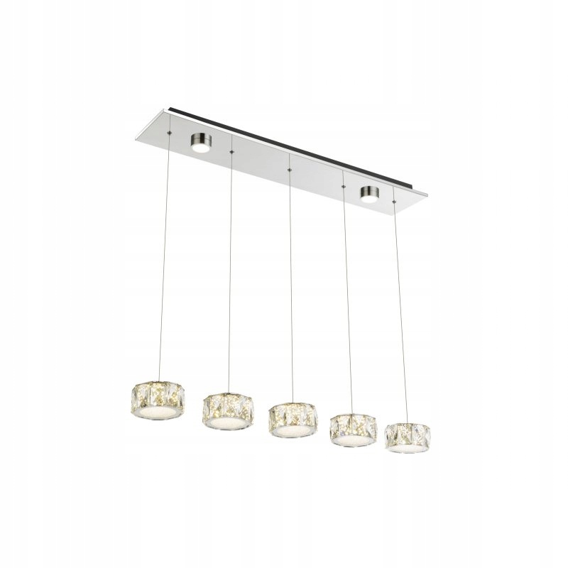 Päťbodová krištáľová závesná Led lampa Amur