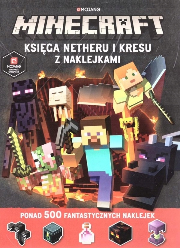 

Minecraft Księga Netheru i kresu z naklejkami
