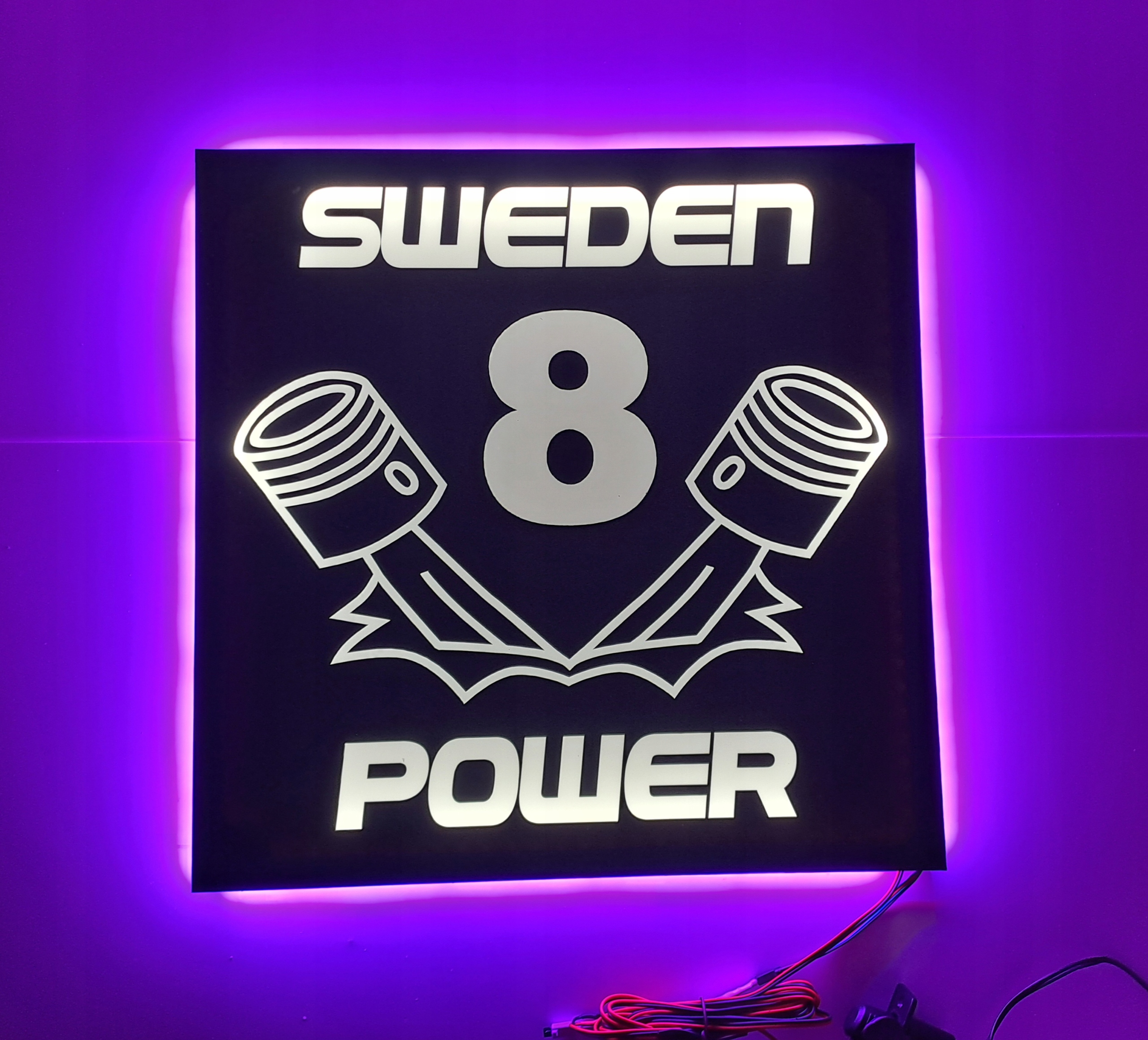 Led tabuľa Sweden Power nad posteľ s podsvietením kabíny Rgb Tir Lkw