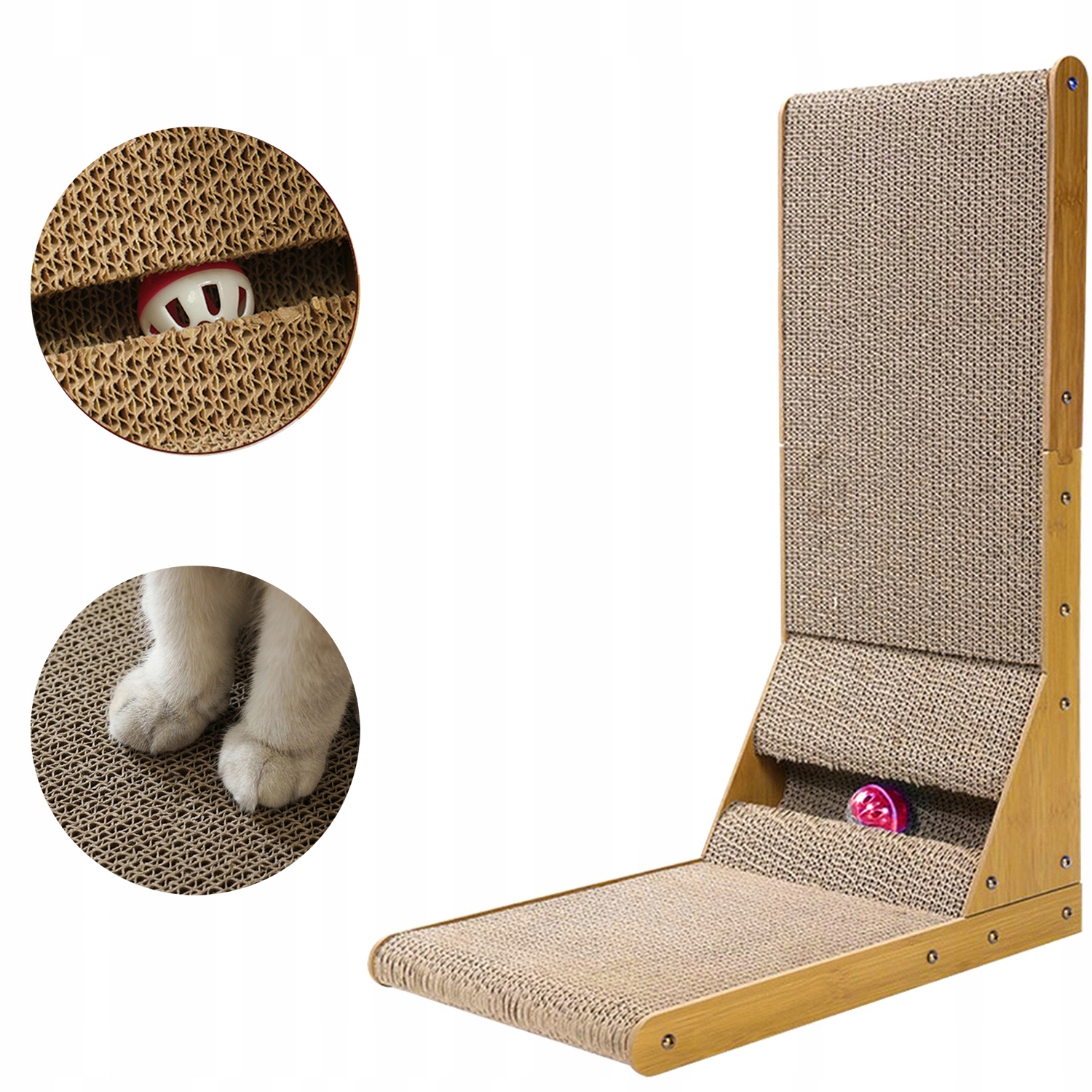 Levně Škrabadlo Pro Kočky Škrabadlo Věž Pelíšek S Míčem A Koťátkem Pro Kočky Domov