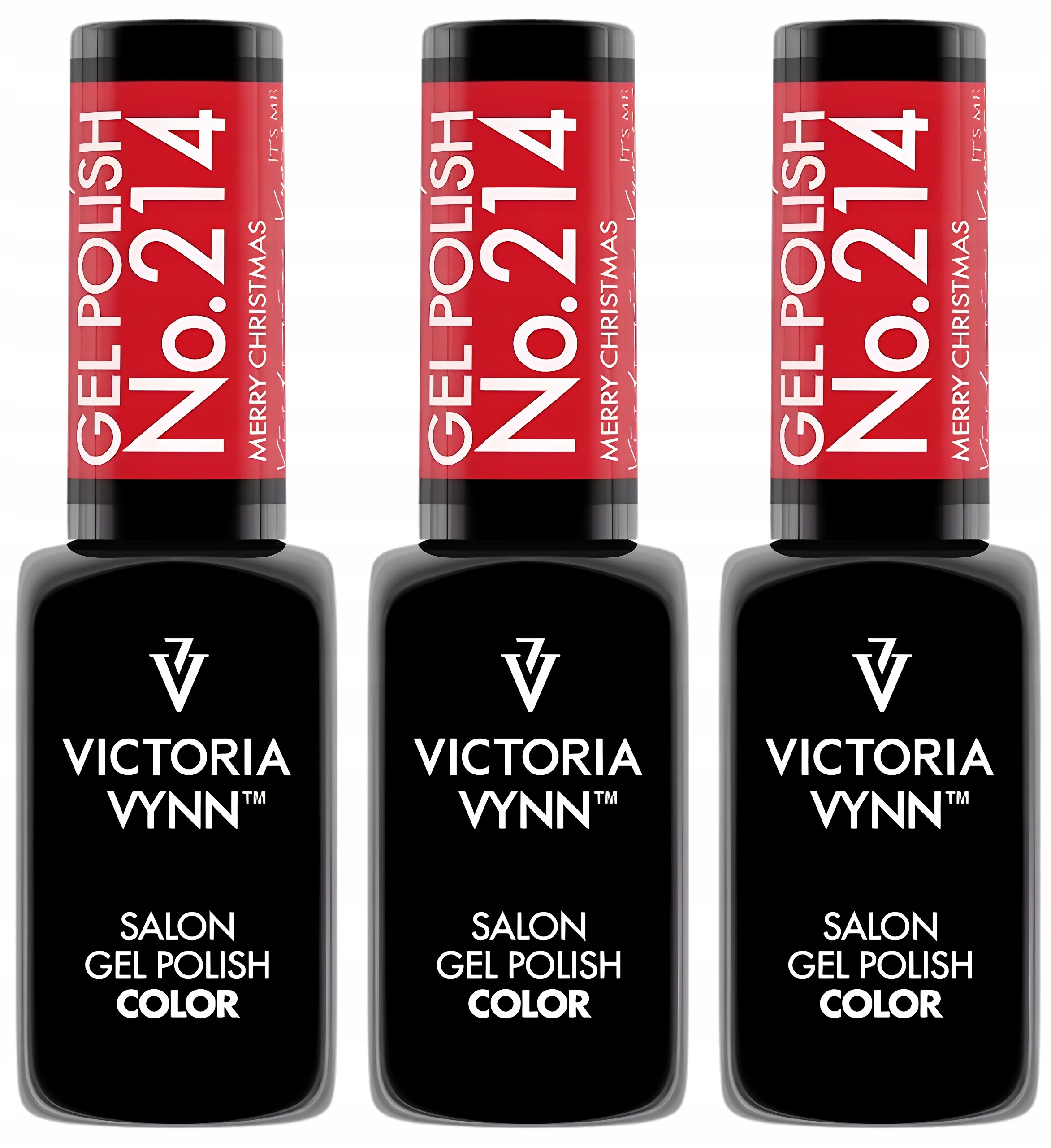 3 x Victoria Vynn Hybridní lak na nehty Gel Polish 214 Červený 8 ml