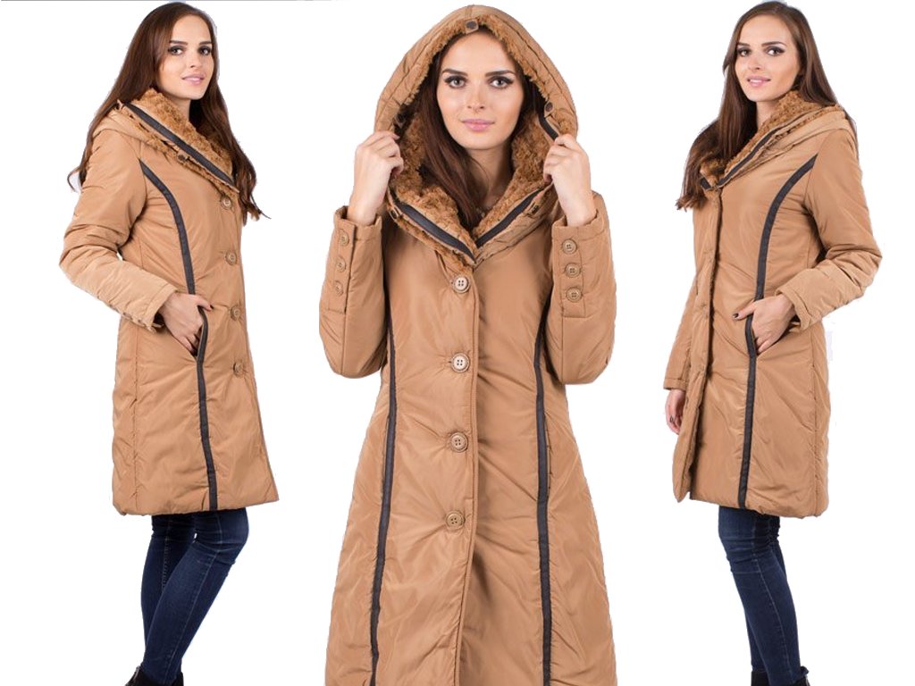 

Płaszcz Kaptur Futro Likwidacja-80%K1150 -36