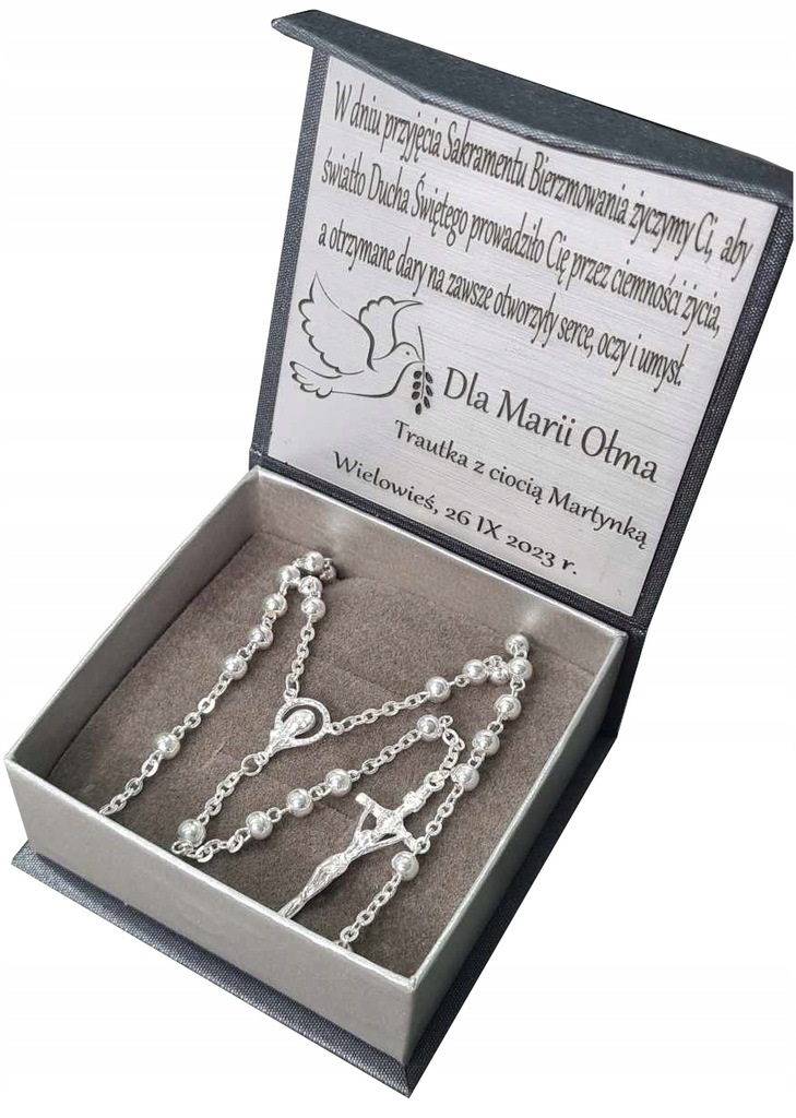 Stříbrný Růženec První Svaté Přijímání Křest Stříbro 925 K Prvnímu Svatému Přijímání Ze Stříbra