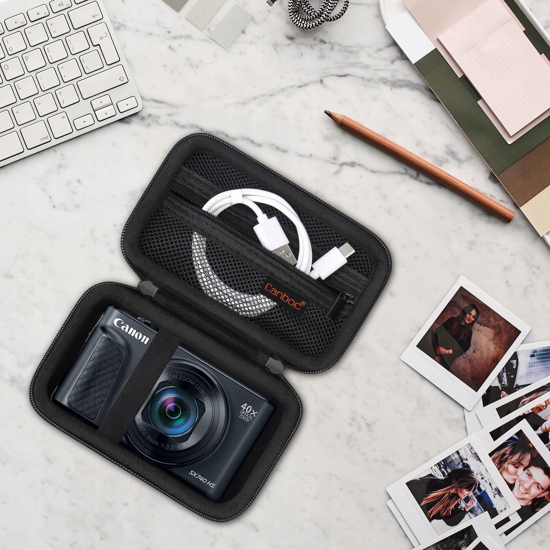 CANBOC Torba Na Aparat Canon PowerShot SX740 SX730 SX720 SX620 G7X — miniatura 7