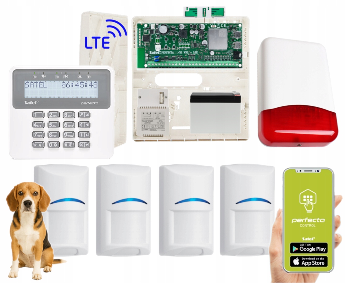 Alarm Do Domu Satel Zestaw Perfecta 32 Lte 4 Czujki Bosch Pet Sms Aplikacja