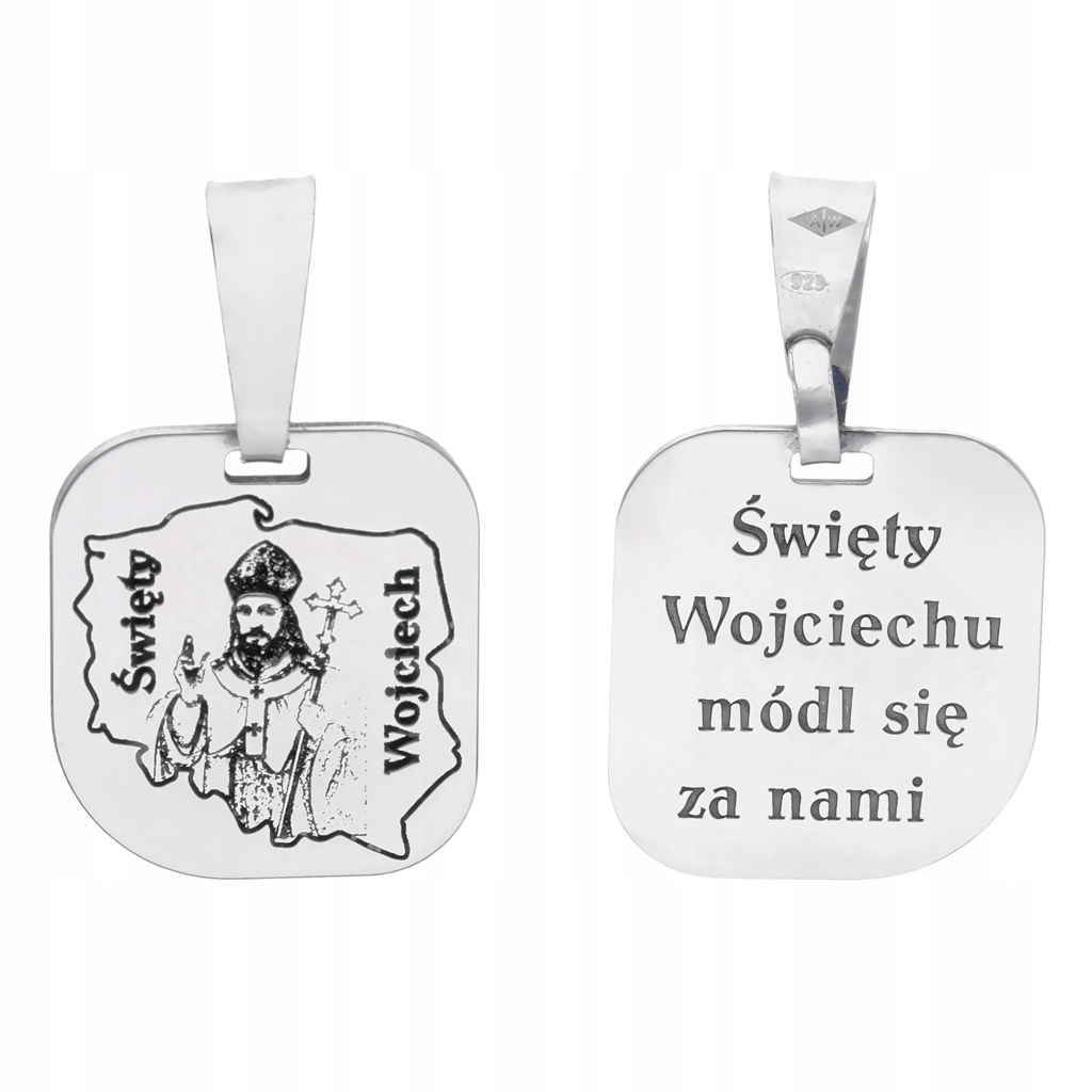 Stříbrný medailon Ag 925 rhodiovaný Svatý Vojtěch MDC012R